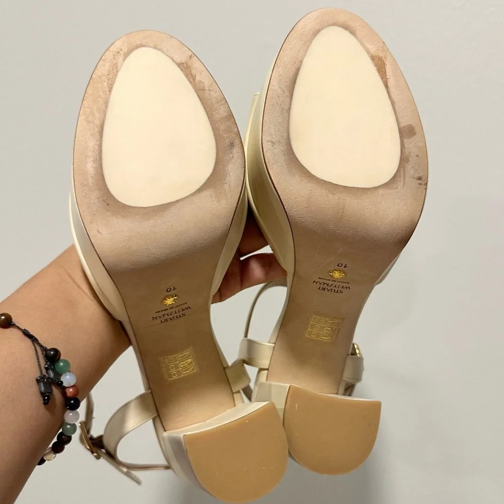 🌹STUART WEITZMAN🌹 Ryder Ankle-Buckle Platform Sandals Size: 10